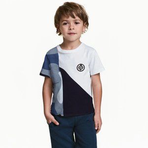 River Island Baby Boys Camouflage Color Block Embroidered Logo T-Shirt